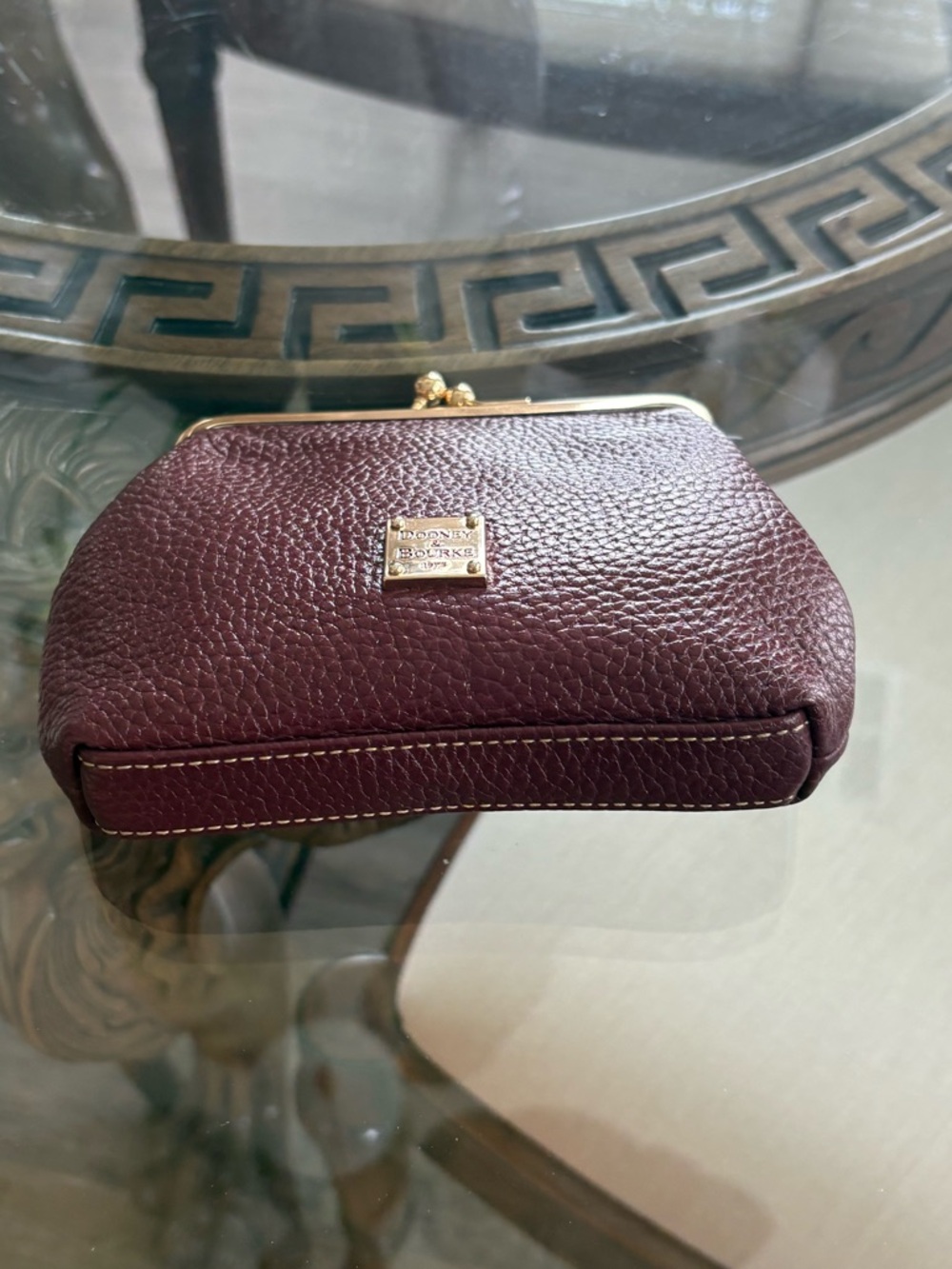 ♥️♥️DOONEY & BOURKE LARGE PEBBLED LEATHER KISS LOCK COIN PURSE!♥️♥️ - Picture 3 of 6